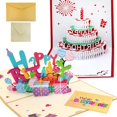 thumbnail image 1 of SURJDE 2 Packs 3D Pop Up Birthday Cards, Handmade Happy Birthday Pop Up Card, 3D Greeting Cards with Envelopes, 1 of 7