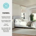 thumbnail image 4 of Martha Stewart Britta Full Upholstered Platform Bed with Rounded Headboard, Piped Detailing and Cushioned Siderails, Wood Slat Bottom, No Box Spring Needed, Gray, 4 of 11