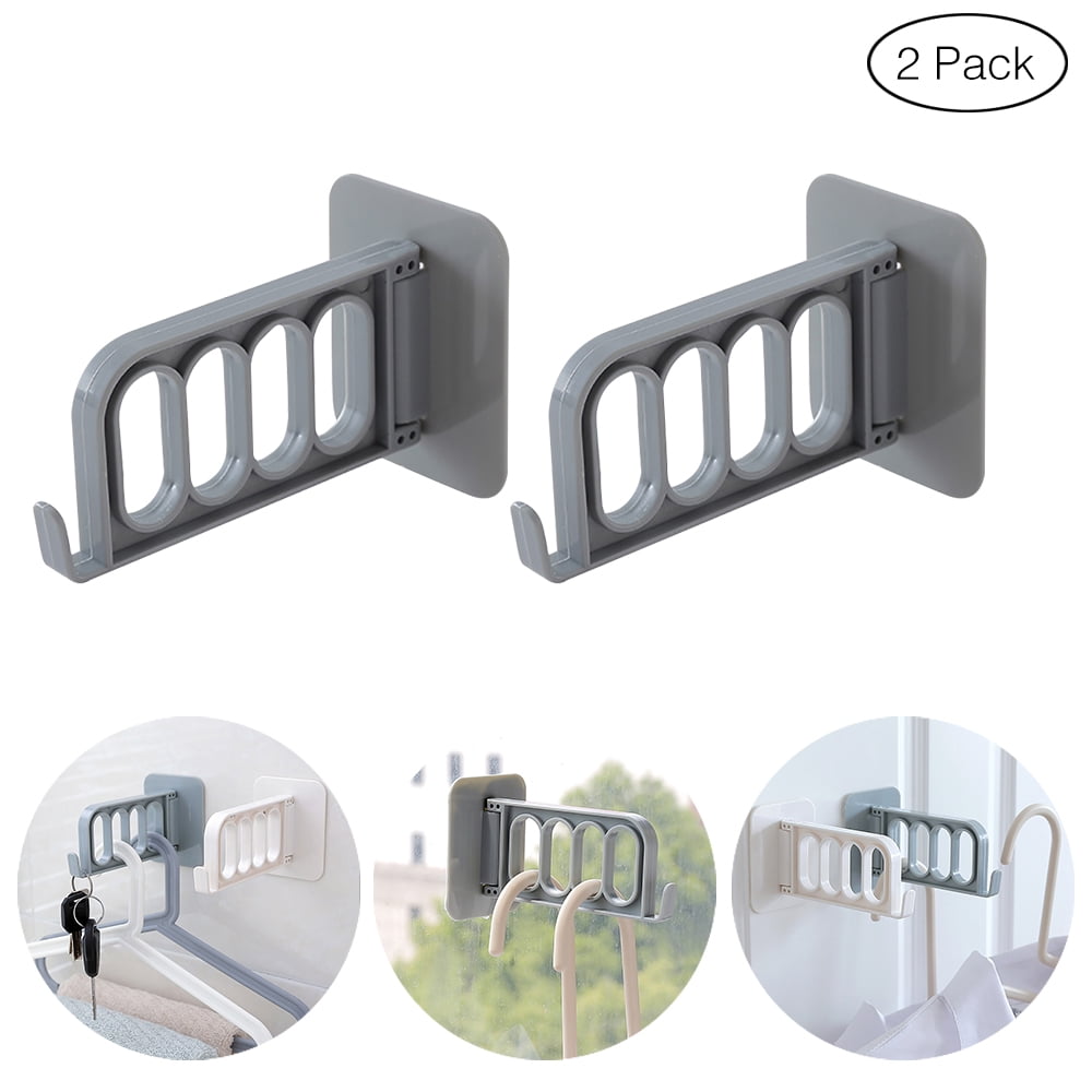 Torubia Wall Mounted Clothes Hanger Valet Hook Hanging Drying Rack Space Saver For Closet Organizer Bathroom Bedroom Laundry Room 2pcs Grey Walmart Canada