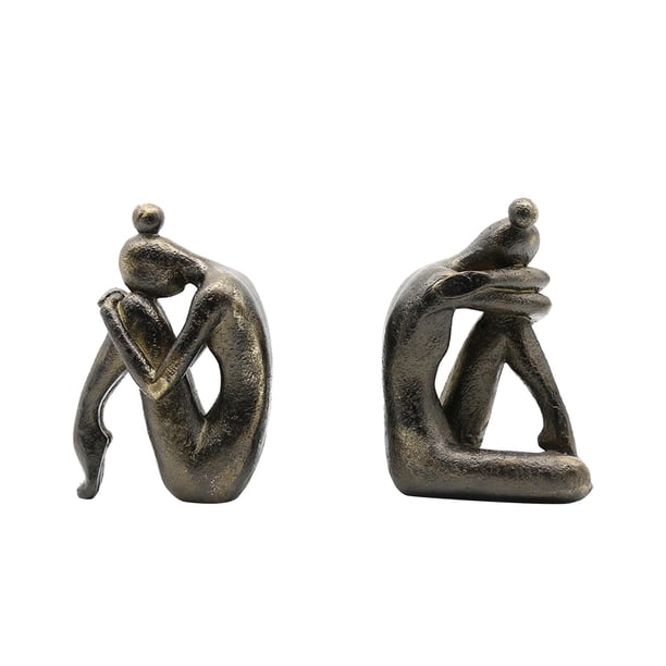 Sujetalibros Thinker, sujetalibros para estantes, escritorio, sala de estar, adorno, soporte para libros, sujetalibros decorativos para libros pesados