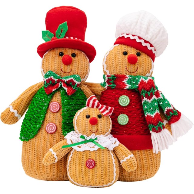 3 piezas de hombre de jengibre para una familia, que incluye decoración navideña para mamá, papá y niño. Adecuado para decoración navideña, decoración de interiores del hogar, premios para estudiantes