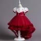thumbnail image 4 of Vestido Para Niñas Ropa Para Niñas Bebés Vestidos Para Niños Vestido De Princesa Sin Mangas Vestido De Malla De Flores Borgoña Odeerbi LM103-5820, 4 of 5