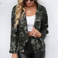 thumbnail image 2 of Defitshape Women's Casual Blazer Jacket Printed Slim Fit Fashion Cropped Outerwear Long Sleeve Notch Lapel Double Breasted Crop Suit Jacket Camo 4, 2 of 5