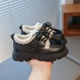 thumbnail image 5 of Toddler Dress Shoes Oxfords for Boys Girls Classic Lace-Up Wedding School Uniform Shoes Fleece Lined Leather Shoes Black Size 11 Little Child, 5 of 9