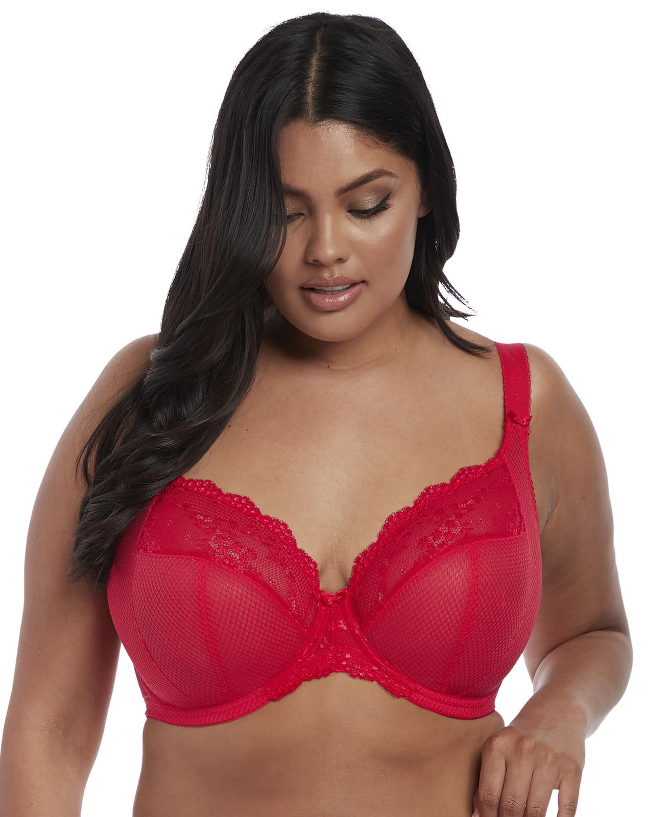 Elomi Elomi Womens Charley Stretch Underwire Plunge Bra, 40G, Red