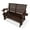 2 seaters-Deep brown, variant on Fortune Candy Outdoor Wood Glider with High Roll Back and Cup Holders, Heavy Duty 800 lbs, Black