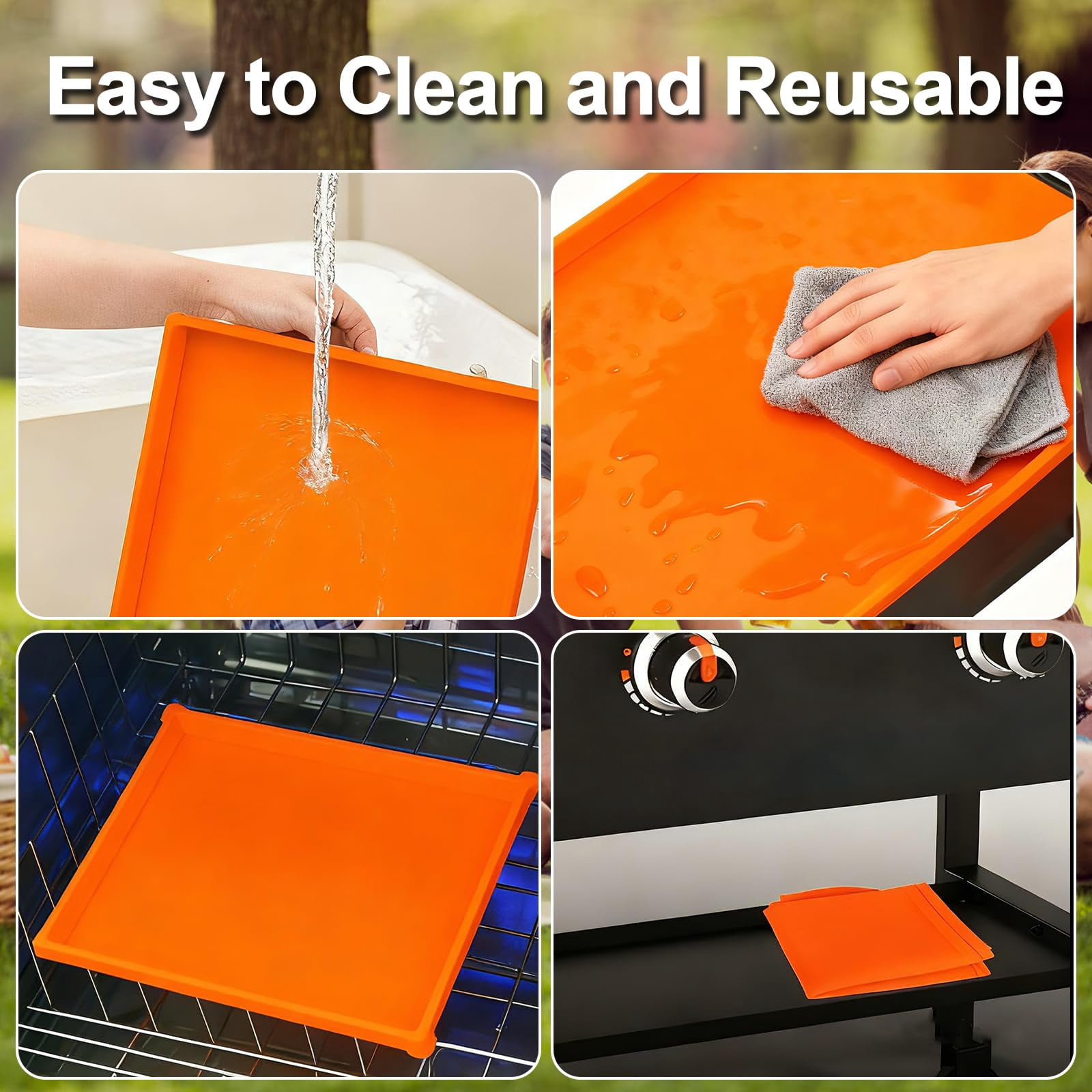Full-edge 36" Silicone Griddle Cover  With 16" Spatula Mat And Grease Cup Liners Compatible Blackstone All-season Outdoor Protection Combination
