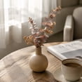 thumbnail image 4 of MMJ Ceramic Vase Spherical Matte Texture Ribbed Neutral Tone for Home Tabletop Shelf Decor Flower 5.12x3.94in, 4 of 7