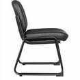 thumbnail image 3 of Lorell LLR84597 Deluxe Leather Armless Guest Chair with Plywood & Leather Seat, 3 of 7