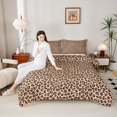 thumbnail image 5 of Homewish Cheetah Leopard Print Bedding Comforter Set, Brown Stripes Lines Twin Comforter Sets, Modern Fashion Style Reversible Bedding Set, Super Cozy Room Decor, 2-Piece, 5 of 9