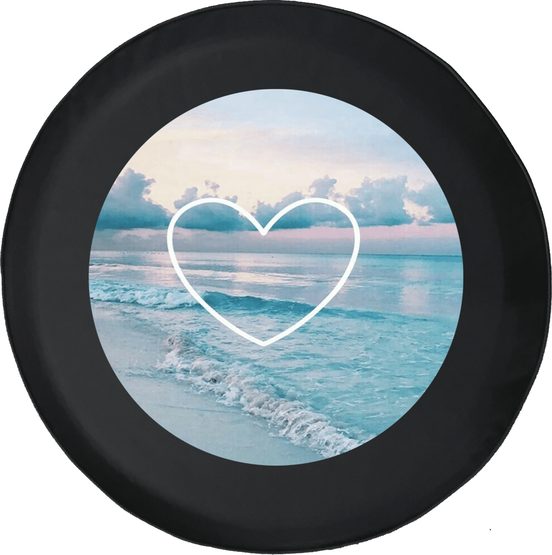 Heart Ocean Beach Waves Adventure Offroad Spare Tire Cover fits Jeep RV   More 28 Inch