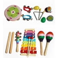 thumbnail image 1 of Instrumentos musicales para niños, 14 piezas de instrumentos musicales de percusión de madera para oso de fresa  Hogar, 1 of 3