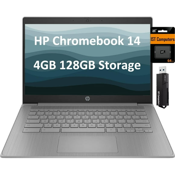 HP Chromebook Student & Home Laptop (14" High Defination Display, Intel 4-Core Celeron N4120, 4GB RAM, 128GB Storage (64GB+64GB), Light Weight & Long Battery Life,Webcam