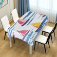 thumbnail image 4 of Yayeee Tablecloths 60" x 120" Rectangle Wrinkle Resistant Party Table Cover, Pink Hand Drawn Sailboats, 4 of 8