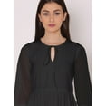 thumbnail image 5 of DressBerry Women's Solid Floor Length Georgette Dress Puff Sleeves Tiered Summer Wear Flared Maxi Dress, 5 of 7