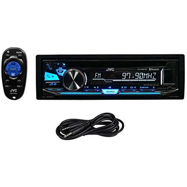 Sluiting snijder Opiaat Package: JVC KD-RD87BT 1-Din CD Player/Receiver With Pandora Control,  Bluetooth, And USB + Trisonic 6 Foot 3.5" P-Text 24/48 Aux Input Wire -  Walmart.com