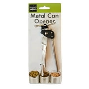 Classic Compact Hand Held Metal Manual Can Opener with Built-In Bottle Top Remover