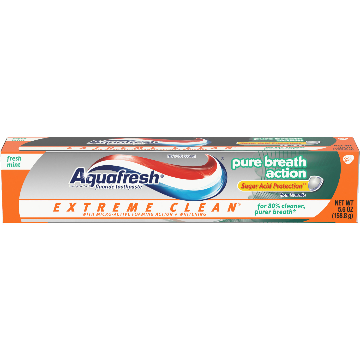 Aquafresh Extreme Clean Pure Breath Fluoride Toothpaste for Cavity Protection, 5.6 ounce