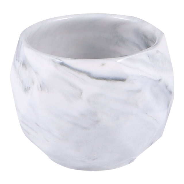 Shisuyan 1 Pc Ripple Marble Container Succulents Plants Pot Ceramic Flower Planter Pot for Home Office Decoration (Grey)