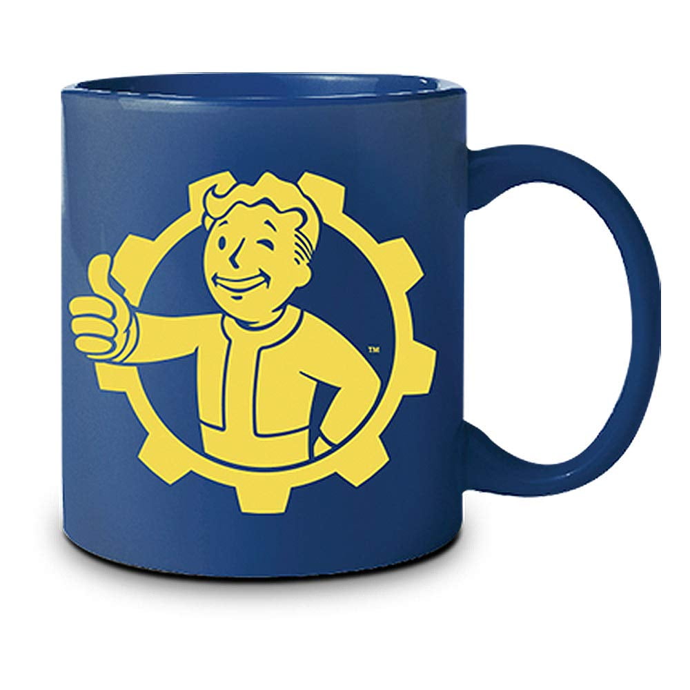 Officially Licensed Fallout 76 Vault Boy Coffee Mug Blue Ceramic Fallout 4 Gotty Gamer Mug, Pip