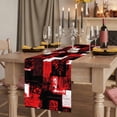 thumbnail image 2 of Red Black Table Runner, Modern Abstract Art Botanical Washable Cotton Linen Table Runners 108 Inches Long, Dresser Scarf Runner for Dining/Living Room/Kitchen/Square Tables 13''x108'', 2 of 9