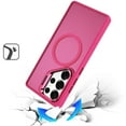 thumbnail image 5 of For Apple iPhone 16 Plus (6.7") Case, Heavy Duty Metallic Hybrid Tough TPU with Camera Ring Stand, MagSafe Compatible, Rugged Drop Protection Phone Cover (Hot Pink), 5 of 10