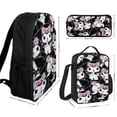 thumbnail image 2 of Kuromi And My Melody 3 Pcs Backpack Set With Lunch Bag And Pencil Case Casual Bookbag Lunch Box Pencil Box, 2 of 8