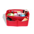 thumbnail image 3 of Bolsa de fieltro para cosméticos, multifuncional, para mujer, bolsa de viaje de gran capacidad, bolsa de almacenamiento con broche de fieltro, 3 of 5