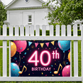 thumbnail image 4 of 40th Birthday Celebration Backdrop Balloon Banner Party Decorations Anniversary Signs Background Event Decor Festive Display Music Theme Indoor Outdoor, 4 of 4