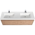 thumbnail image 2 of Blossom Bern 60" Floating Vanity, Double Acrylic Sink, Soft-Close Doors, Classic Oak, Space-Saving Design, 2 of 10