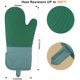 thumbnail image 2 of Manoplas de horno de silicona profesionales extra largas, guantes de cocina resistentes al calor 500 °F, juego de guantes de horno con forro de algodón acolchado suave Adepaton LRWJ680-2, 2 of 6