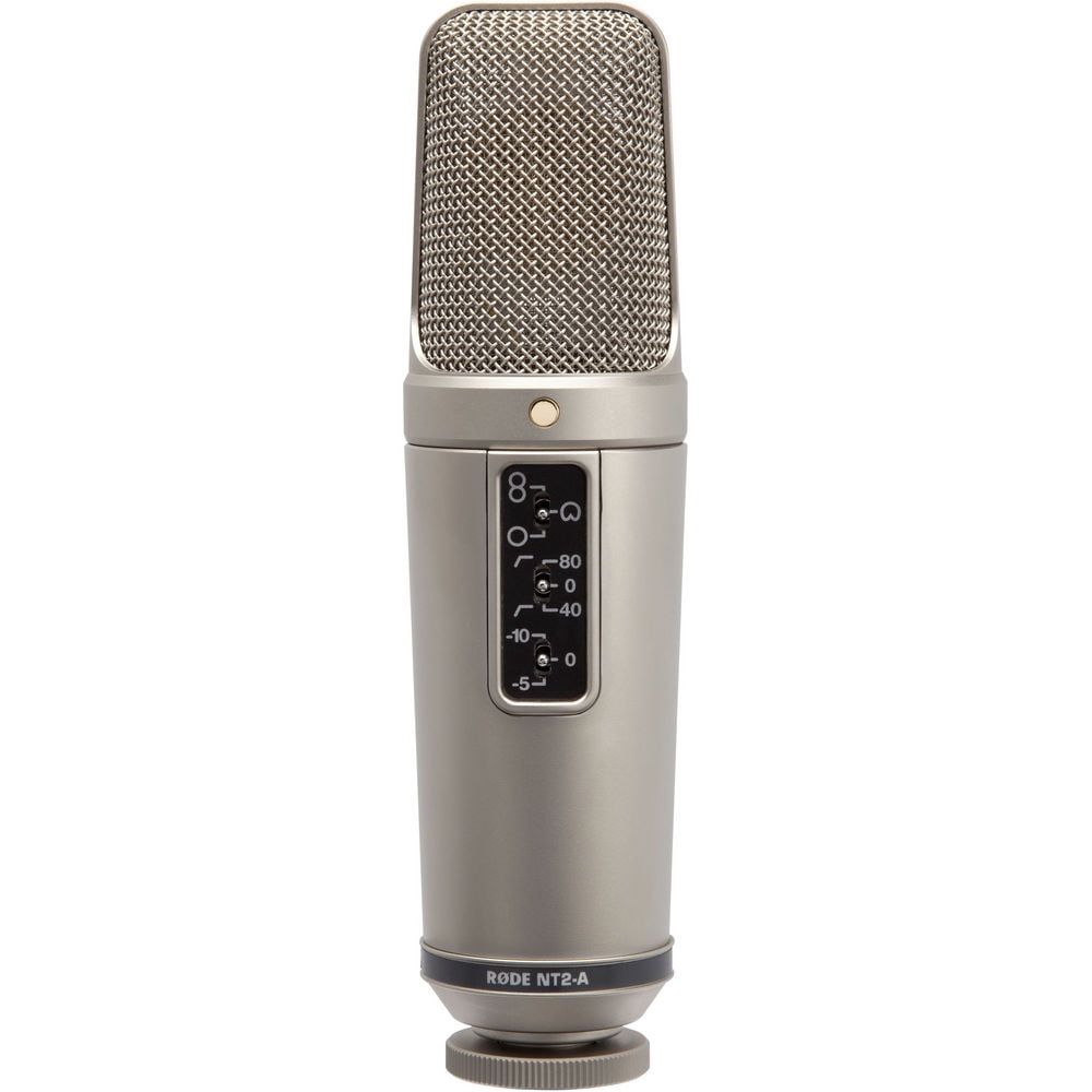 RODE NT2-A Large-Diaphragm Multipattern Condenser Microphone Bundle with Auray RF-5P-B Reflection Filter (Metal) and Auray RFMS-580 Filter Mic Stand