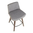 thumbnail image 6 of Corazza Mid-Century Modern Counter Stool in Walnut Wood and Light Grey Fabric by LumiSource, 6 of 7