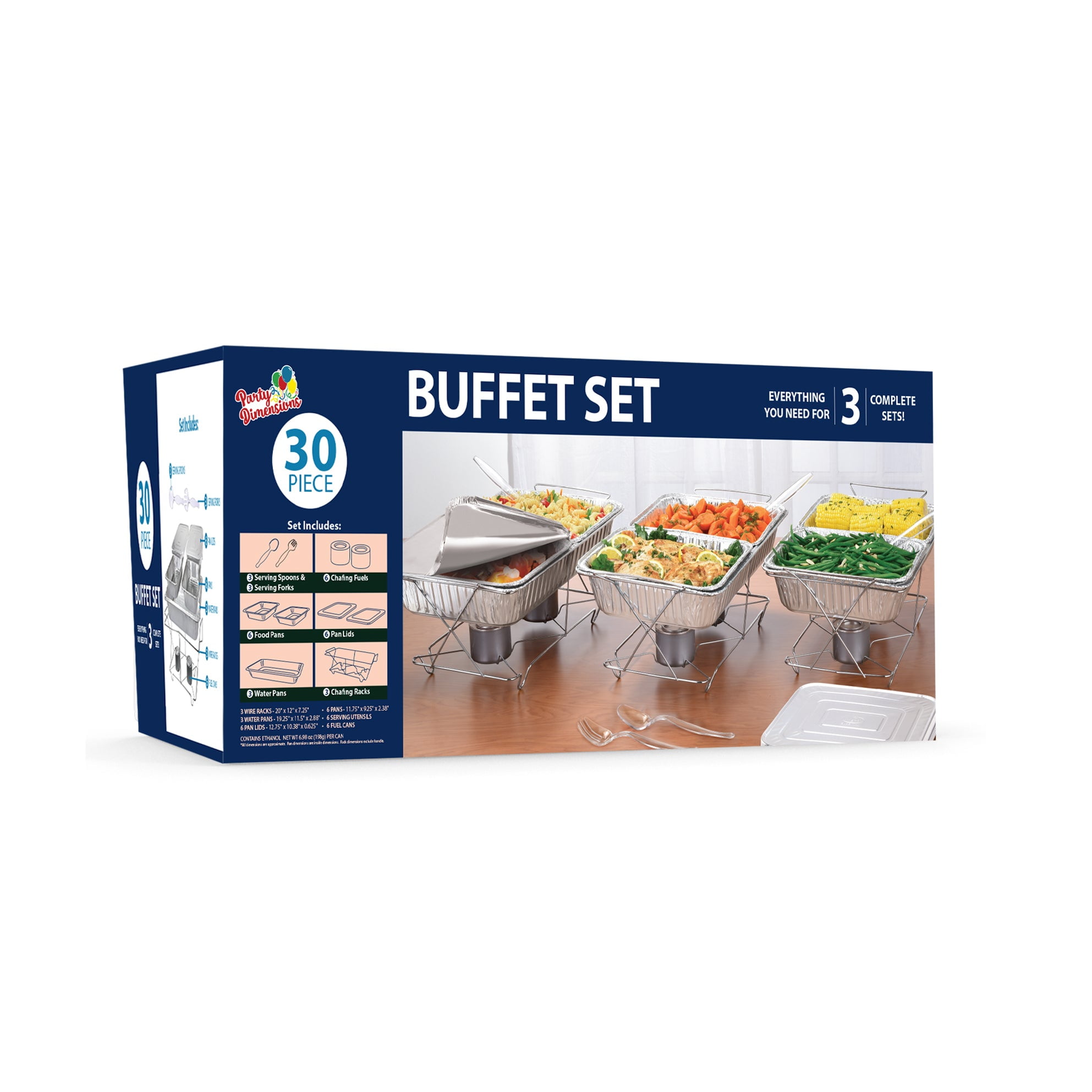 30-Piece Chafing Dish Set with Gel Fuel – Catering Kit for Parties & Events