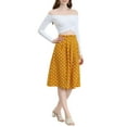 thumbnail image 6 of Allegra K Women's Belted Elastic Waist Vintage A-Line Midi Skirt, 6 of 7