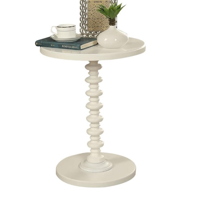 Bowery Hill Table d'Appoint Ronde Contemporaine en Blanc