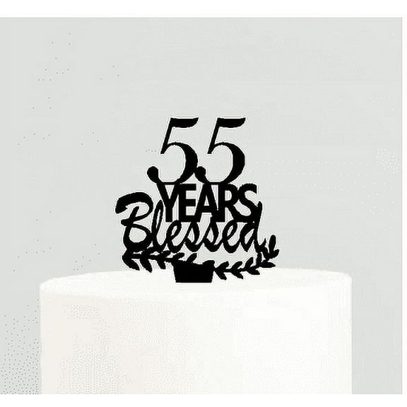 55th Birthday / Anniversary Blessed Years Cake Decoration Topper