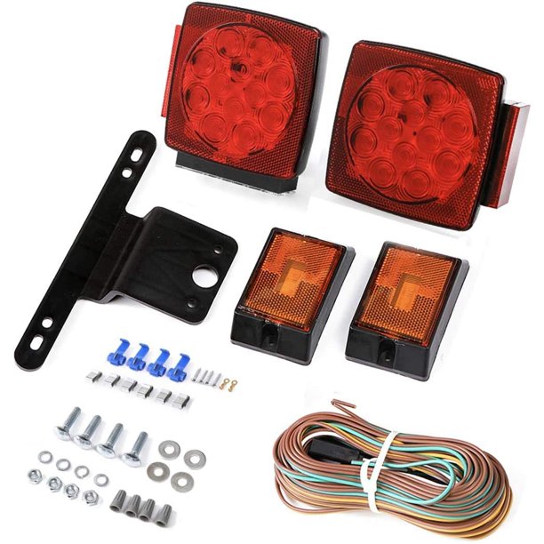 MaxxHaul 50520 12V LED Compact Submersible Trailer Light Kit for
