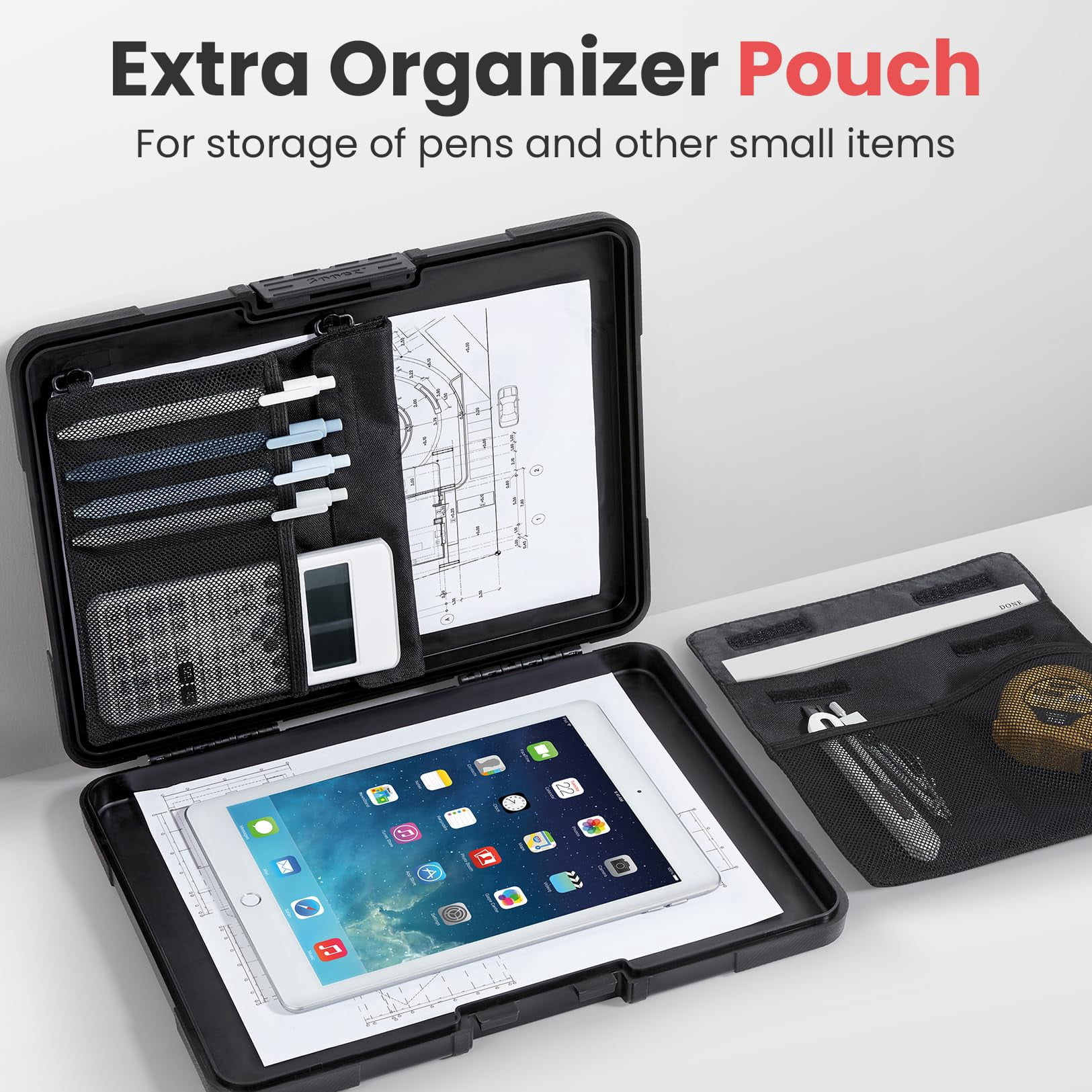 Toughest Clipboard With Storage  Internal Pen Pouch Included Letter/ A4 Size Shockproof Heavy Duty Plastic Clip Boards 8.5x11" High Capacity Clipboards Box Case For Contractor Trucker Driver