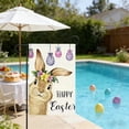 thumbnail image 4 of DAMAI Happy Easter Garden Flag 12x18 Inch Double Sided Bunny and Hanging Easter Egg Design Burlap Welcome Easter Garden Flag for Outside Outdoor Decor, 4 of 6