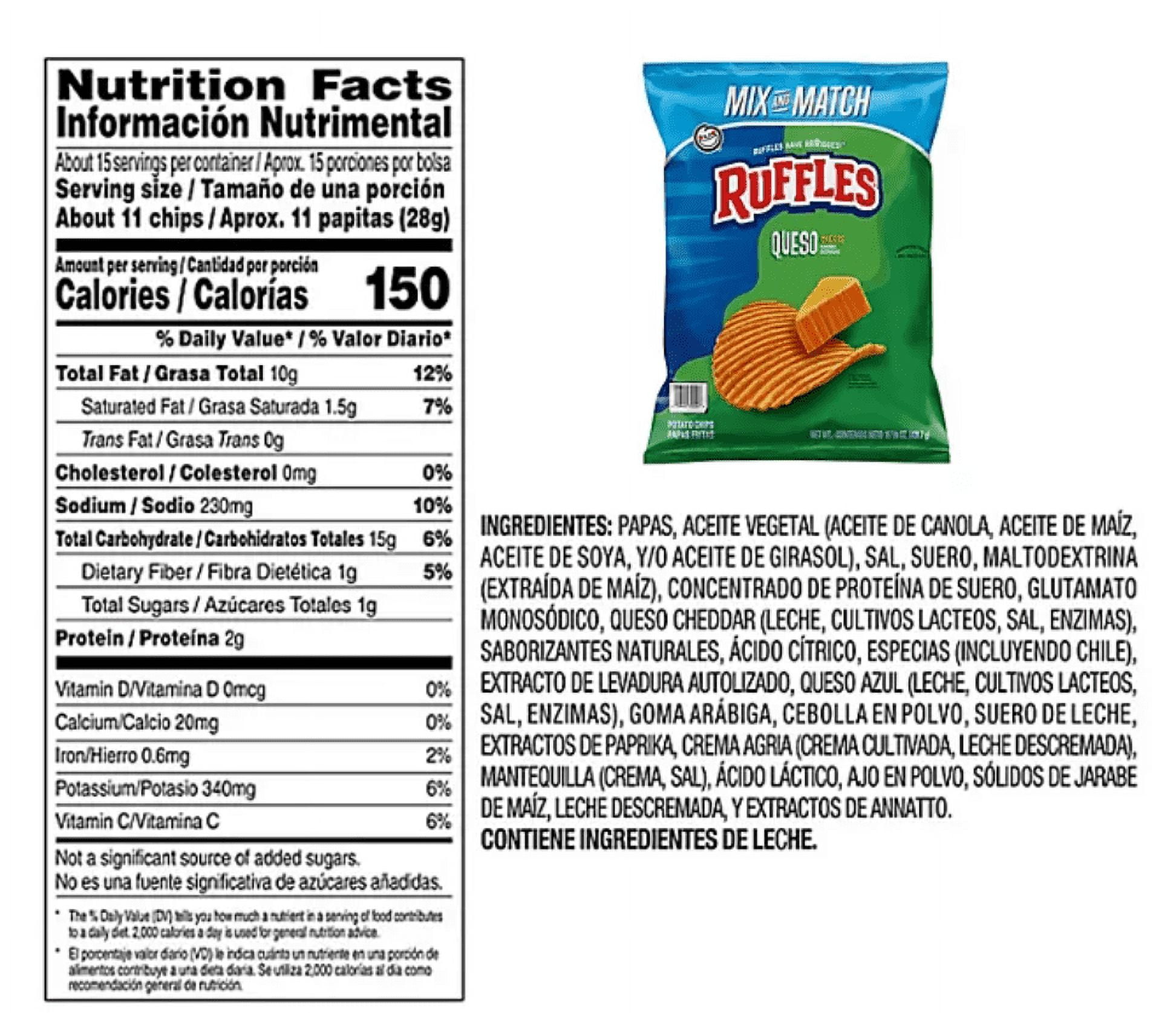Ruffles Potato Chips, Queso, 2.125 Ounce Bag (Pack of 8) Value Pack Bundled by SUPERDEALS with Mystery Gift