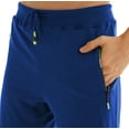 thumbnail image 4 of Tyhengta Mens Shorts Casual Sports Drawstring Zipper Pockets Elastic Waist Royalblue 30, 4 of 8