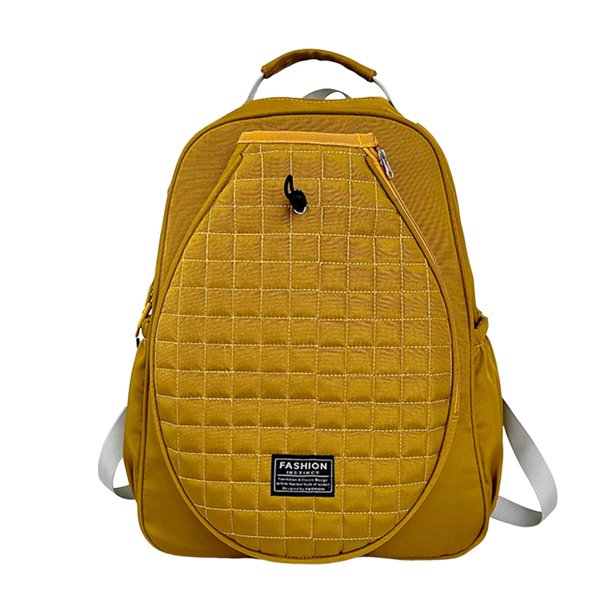 Bolsa de tenis acolchada con funda para raqueta y correas acolchadas para los hombros, multiusos, 33 x 15 x 44 cm, con compartimento para zapatos, amarillo