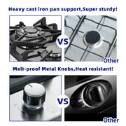 Eascookchef 2 Burners Gas Cooktop Electric Stove Oven 12 inch NG/LP Gas Stainless Flame-Out Proof