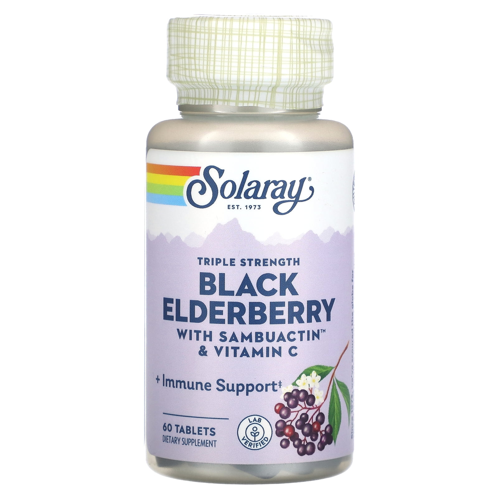 Triple Strength Black Elderberry With Sambuactin & Vitamin C, 60