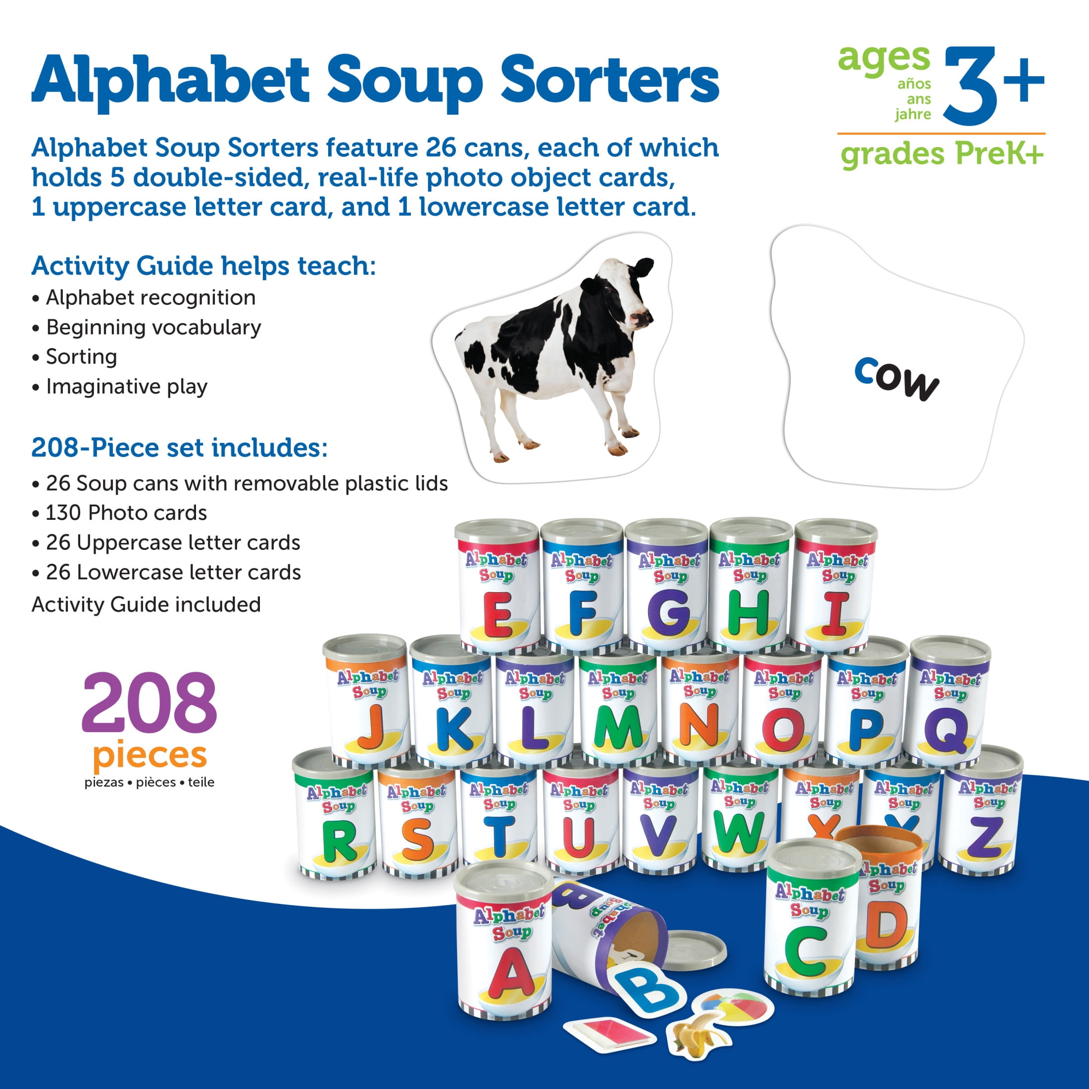 Learning Resources Alphabet Soup Sorters - Classroom Letters Must Haves, Ages 3+
