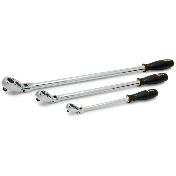 Titan 11303 3-Piece 36-Tooth Extra-Long Flex Head Ratchet Set