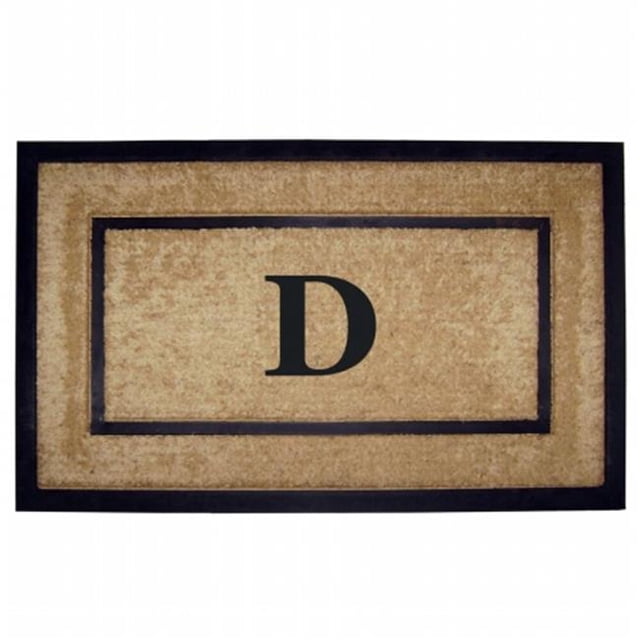 Nedia Home 18099D 22 x 36 in. Coir & Rubber Frame Mat Monogrammed D