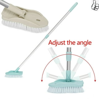 1 Tub Tile Scrubber With Extendable Long Handle, Stiff Bristle, Shower  Scrubber With 360 Degree Rotatable Head, Floor Scrub Brush With Scraper,  With 2 Replaceable Heads, Cleaning Supplies, Cleaning Tool, Christmas  Supplies - Temu