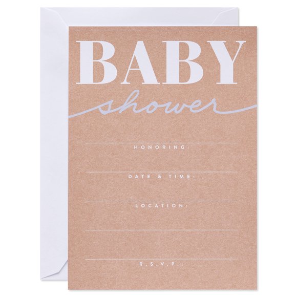 American Greetings Invitaciones para baby shower con sobres estilo Kraft (25 unidades)